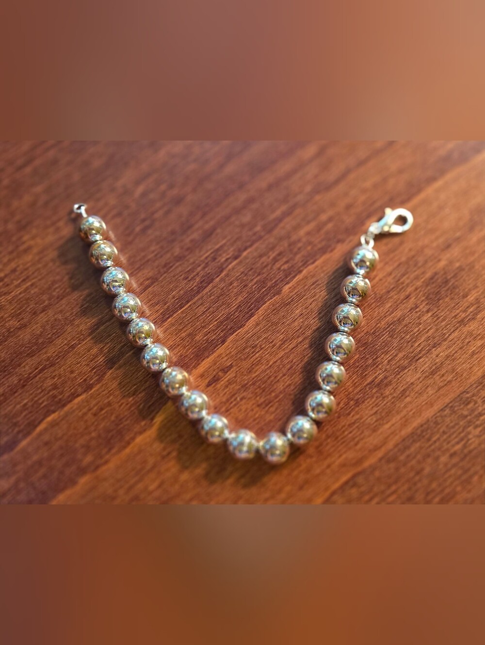 8" Gold Tone Womens Bead Bracelet